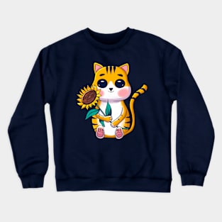 Cat & Sunflower Crewneck Sweatshirt